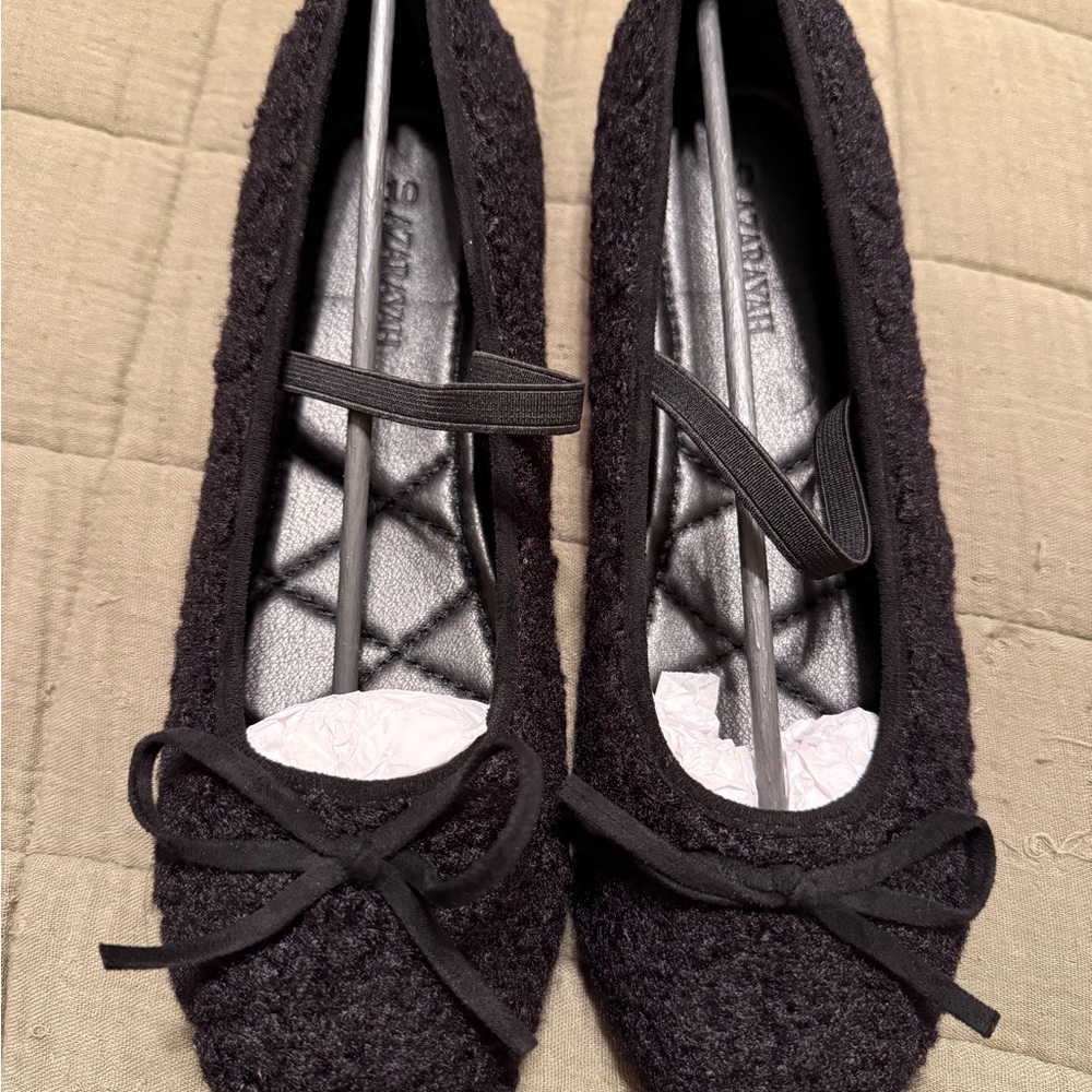 UGG Black Fuzzy Ballet Flats